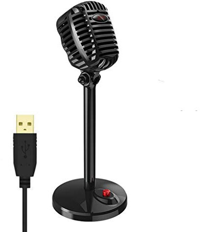 Samnuerly Microfono Wired Studio HD Noise Cancelling Condensatore da Tavolo USB 3.5mm Microfono per Computer Professionale Retro Mic (Color : Style 2)
