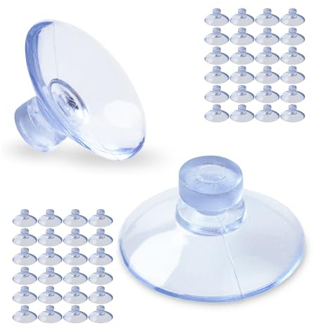 Ventosas sin ganchos, Ø 20 mm, 48 piezas, transparente, ventosa para decoración en dormitorio, cocina, salón, gancho de ventosa para azulejo, metal, cristal de ventana, ventosas de ventana