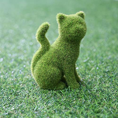 JYHCD Statue De Chat De Jardin,Deco Jardin Exterieur Sculptures Et Statues De Jardin en Résine pour Cour, Patio, Décoration De Pelouse, Cadeaux De Vacances