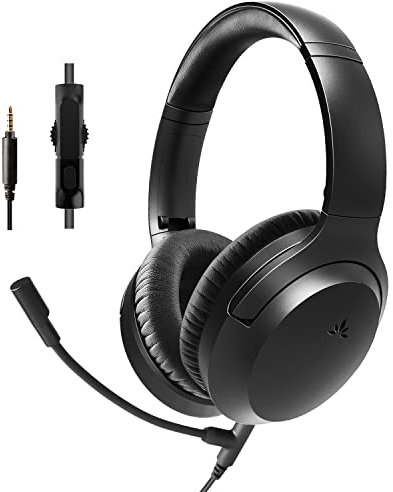 Avantalk Aria Line M - Casque Gaming Supra-auriculaire Filaire & Micro-Perche pour appels cristallins, Bouton sourdine et Volume pour téléphones Portables AUX 3,5 mm, PC, Ordinateur, PS4, PS5, Jeux