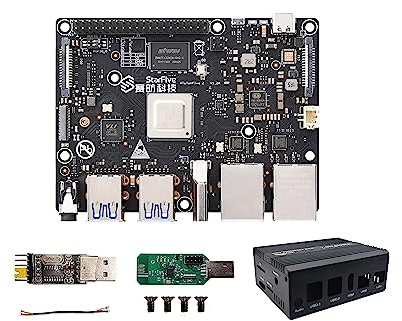 VisionFive2 Open Source Single Board Computer, LPDDR4 8GB Linux Starter Kit,StarFive JH7110 64-bit CPU with Integrated IMG BXE-4-32 MC1 3D GPU, Dual Gigabit Network Port, Support Debian Ubuntu