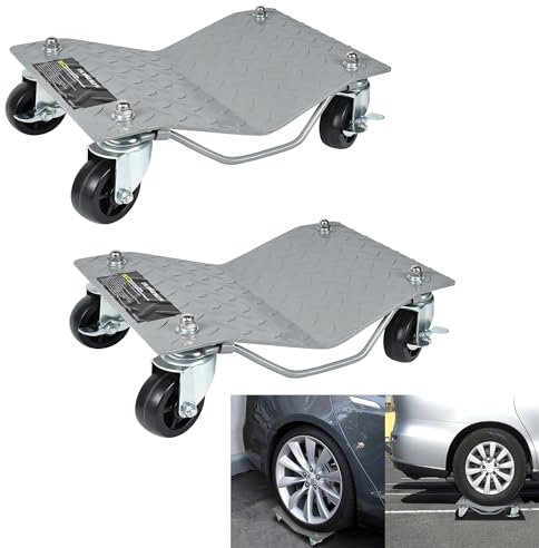 YRHome 2 unidades de ayuda para maniobrar 500 kg por plataforma, cambio de neumáticos, gato hidráulico, rueda, 40,5 x 30 x 7 cm, para coche, coche, camión, plataforma de neumáticos móvil, tractores,