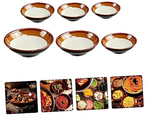 PRETYZOOM 5pezzi Ciotole Vintage Terracotta Per Uova Al Vapore Per Zuppa e Dessert Contenitori Per Alimenti Resistenti Al Calore Per Cucina e -nic