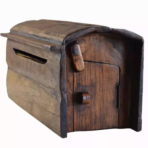 ZCBYBT Wooden Outdoor Mailbox Wall Mounted Newspaper Letter Box Creative Post Box Home Company Garden Decor Mailbox