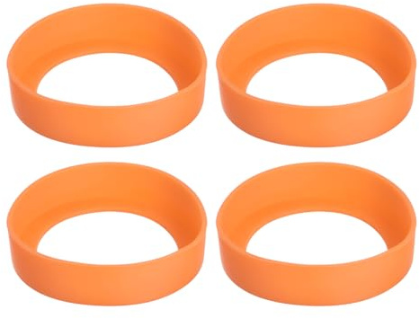 QUARKZMAN 4pz Stivale per Bottiglia d'Acqua, Manicotto Protettivo in Silicone Paraurti Inferiore Antiscivolo per Bicchiere per Bottiglie d'Acqua Arancione (75mm)