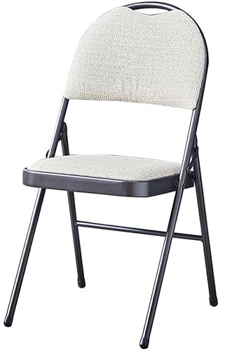 Tragbare Klappstühle Nach Hause, Rückenstuhl Mit Gepolsterten Sitzen, Einfacher Und Bequemer Klappstuhl, Wohnzimmer-Empfangsstuhl, Tragfähigkeit 150 Kg(Beige)