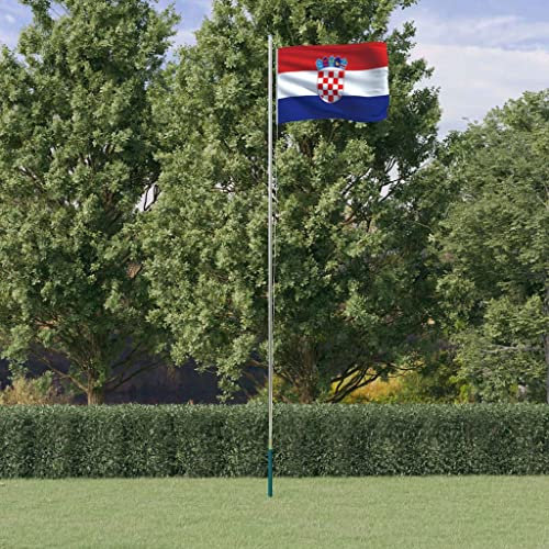 Home Items, Kroatien Flagge und Stange 6,23 m Aluminium, Anzugmöbel