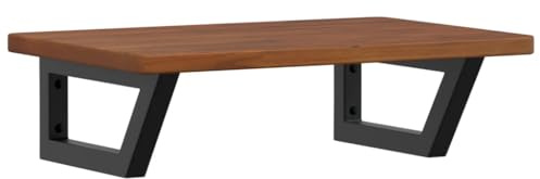 vidaXL Waschtischplatte mit Halterung Stahl und Massivholz Eiche