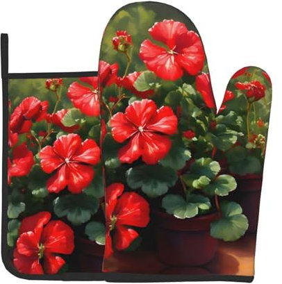 YYHWHJDE Lot de 2 maniques et maniques rouges pour ouvrir les couvercles de casseroles dans la cuisine et transporter les plats des fours à micro-ondes