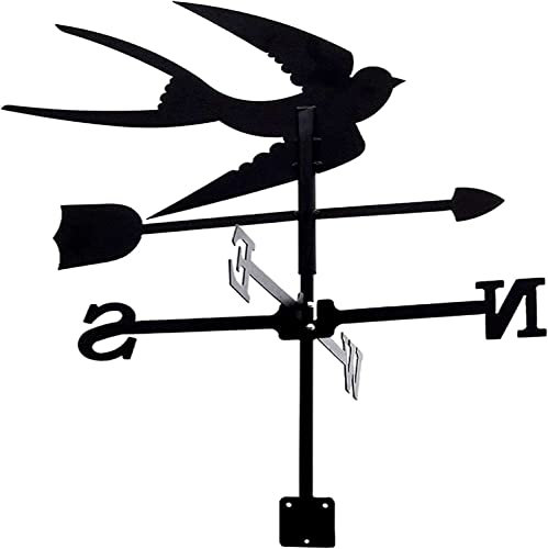 UPLKECNZD Girouette Hirondelle, Girouette de Décoration, Kit Indicateurs de Direction du Vent Support Métallique pour Pelouse de Jardin Extérieur Girouette de Cour de Jardin extérieur