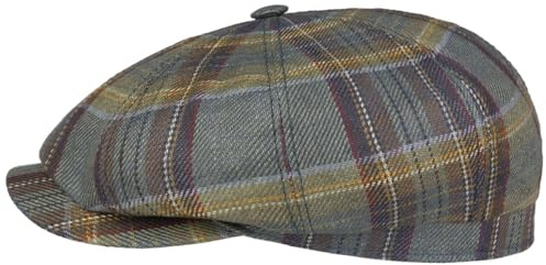 Stetson Hatteras Bornestead Flatcap Schirmmütze Made in Germany blau-gelb 58 cm