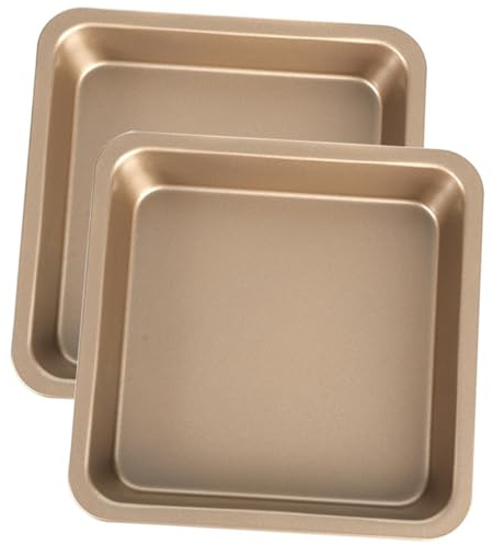 Cabilock 2Pcs Nonstick Square Cake Pan Set 8.27In Thick Bread Baking Pans Multi-Function Cookie and DIY Cake Trays Oven Safe Easy Clean