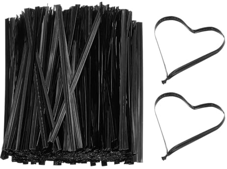 PATIKIL Metal Twist Ties 4 Inch, 800 Pcs Metallic Bread Ties for Treat Plastic Bags Gift Wrapping Candy Coffee Bag Plant Party Cake Favor, Black