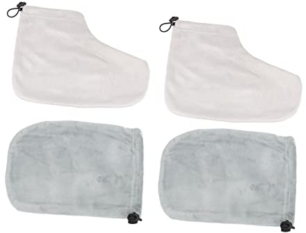 DECORNIJIA Paraffinwachs für Paraffinbad Zubehör Satz mit 2 Paar Handschuhen und Wachsfußüberzug aus Baumwolle und Plüsch für Professionelle Paraffinbehandlung zur Zufällige Farbe