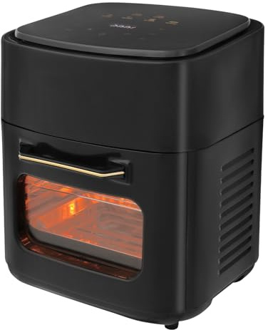 Air Fryer Friteuse 15L Friteuse à Air Chaud LED-d'affichage 1400W Ecran Tactile,Minuterie,Température Réglable 80-200°C (noir)