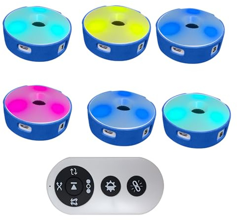 SWTHM Luci di allenamento di reattività, 4 colori, set di luci lampeggianti per allenamento agile di reattività con 4 modalità, telecomando, caricatore USB, luce di reazione fitness per allenamento