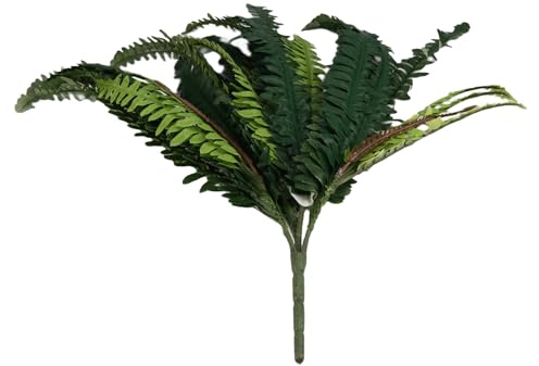 Duanthry Lifelike Faux Fern Plant for Outdoor & Indoor, Large Fake Boston Ferns Ideal for Porch, Garden, Planter Entrance B