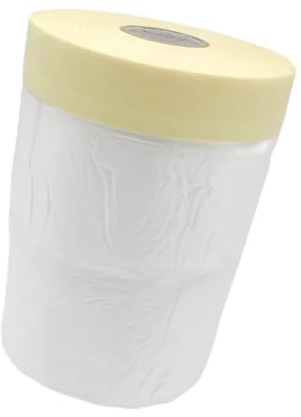 Baluue Pellicola Mascherante per Verniciatura Nastro Protettivo Adesivo Bianco e Cachi per Auto e Casa Film e Resistente per Copertura Vernice e Ristrutturazioni
