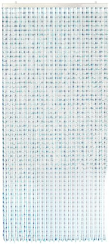 Kobolo Türvorhang Ocean | 100x230 cm | 80 Stränge | blau | dekorativer Perlenvorhang aus Kunststoffperlen | ideal als Fliegenvorhang, Raumteiler oder Türdeko für Balkon, Terrasse, Küche & Wohnzimmer