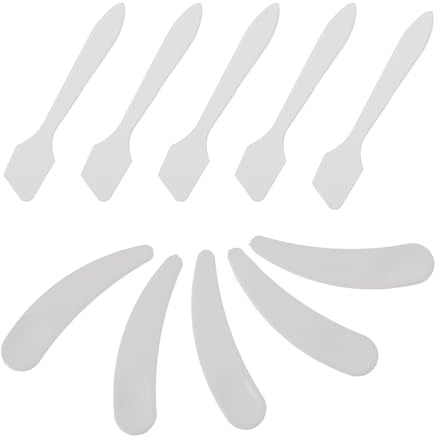 TEHAUX Cuchara para Crema Facial de Pp 10 Piezas Diseño Higiénico y Aspecto Atractivo para Aplicación Limpia y Práctica en Cuidado Facial