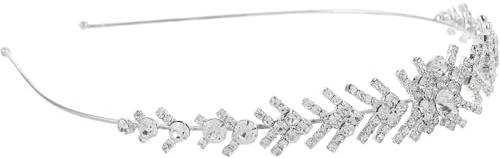 IWOWHERO Diadema Nupcial Plateada con Diseño de Clásica Adornos de Diamantes Imitación Cómoda Estructura de Cadena de Garras Accesorios de Pelo para Novia y Damas de Honor Bodas y
