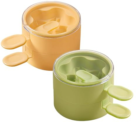 Alipis Juego de 2 Moldes de Silicona para Paletas Heladas Doble Capa Grado Alimenticio Colores Albaricoque y Verde Molde Reutilizable para Cocina Casera y Snacks Saludables