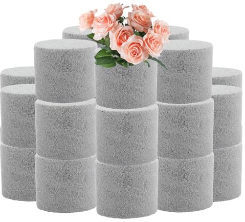 GBACHOOSE 28Pcs Dry Floral Foam, 8x5cm Round Floral Foam, Cylinder Flower Foam Blocks for Florist Arrangements, Artificial Flowers, Wedding Decoration