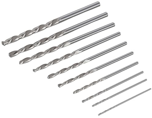Juego de 10 Brocas HSS Mini 0,8-3,0 mm para Madera Plástico – Taladros Helicoidales de Acero Rápido para Perforación de Precisión – Set de Brocas Pequeñas para Manualidades y Tallado