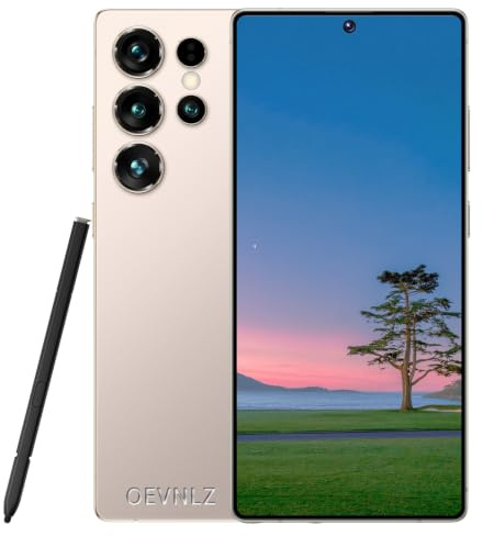 OEVNLZ J24 Ultra 4G Smartphone sbloccato | Display da 7,3 pollici, Dual SIM, 8 GB RAM + 256 GB ROM, telaio in metallo, Android 14 (senza contratto) - Oro