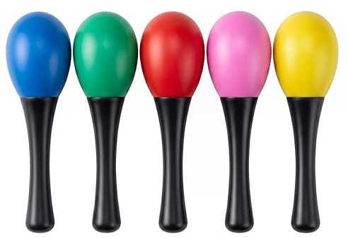 Luoem 20 Pcs Maracas Egg Shakers, Plastic Percussion Musical Eggs for Kids, Handheld Shakers for Classroom Music, Early Learning, Toddler Rhythm Games, Sensory Play & Party Favours, Random Colours