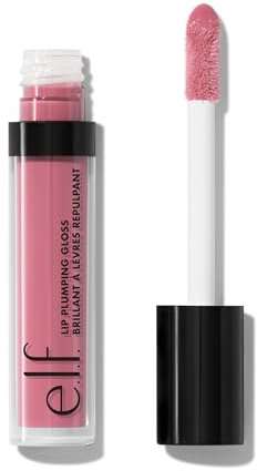 e.l.f. Lip Plumping Gloss, Hydrating, Nourishing, Invigorating, High-Shine, Plumps, Volumizes, Cools, Soothes, Sparkling Rosé, Shimmer, 0.09 Oz