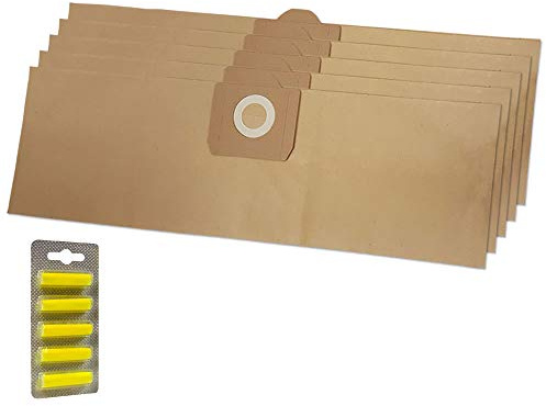 MohMus 5 Air Fresheners + 5 Vacuum Cleaner Dust Bags Suitable for Hoover Wet & Dry S4282, Rowenta Wet & Dry RU33, LAVOR GNP 22, Kärcher A 2731 pt, Rowenta ZR-81, Kärcher A2504