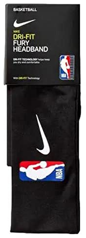 NIKE Stirnband NBA FURY 2.0 Schwarz/Weiß