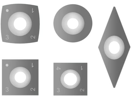 QTACIE Wood Turning Chisels Tips Carbide Tipped Wood Turning Tools Tungsten Carbide Cutters Inserts Blade Set for Woodturning Lathe Tools,5Pcs with Screws