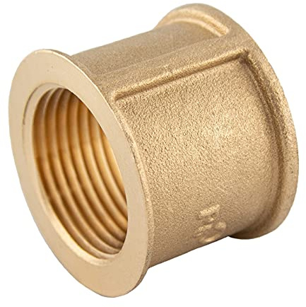 konst-install Messing Muffe 1 1/4 Zoll (Ø 39mm) 2 x Innengewinde, Verbindungsstück IG/IG, Gewinde-Fitting, Messing Fittings, für Heizung Trinkwasseranlage geeignet