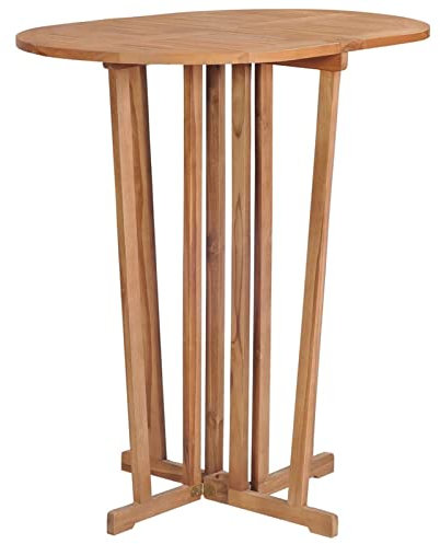 ZHOUMIN Bartisch Klappbar, Stehtisch, Bistrotisch, Bar Table, Gartentisch, Balkontisch, Outdoor-Tisch, Tisch Für Draußen， 90x65x105 cm Massivholz Teak