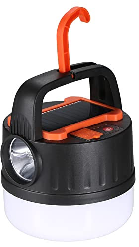 Lixada LED Campinglaterne Solar, Camping Laterne mit USB Aufladbar, 3 Lichtmodi, Zelt-Licht-Hängelampe, Tragbar Campinglampe für Wandern, Stromausfälle, Notfall