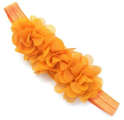 2 Stück Baby Haarband Chiffon Baby Stirnband Blumen Stirnband Baby Mädchen Stirnbänder Elastischer Turban Haarschmuck für Säuglinge Kleinkinder Neugeborene,Babyzubehör Haarschmuck,Orange
