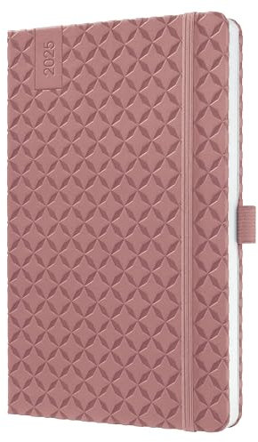 SIGEL J5129 Wochenkalender 2025 A5, Jolie, dunkelrot, Hardcover, Gummiband, Stiftschlaufe, Einstecktasche, 174 Seiten, vegan, Buchkalender, Terminplaner