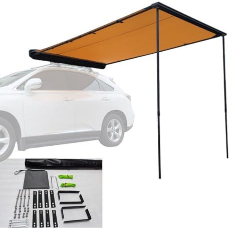 LYUCAYHQ Dachzelt, Auto Markise, Ausziehbare, Wetterfeste, Einziehbare Auto Dachzelt für Camping und Überland (Hardware im Lieferumfang Enthalten) (Size : 160 x 250cm(63in x 98in))