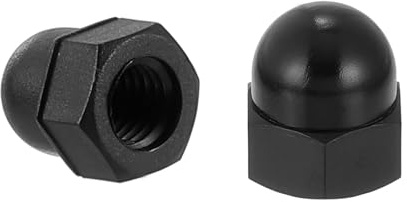 sourcing map Hutmuttern, M10 x 1,5, Nylon, Kuppelkopf, Hutmuttern für Bolzenabdeckung, Schwarz, 20 Stück