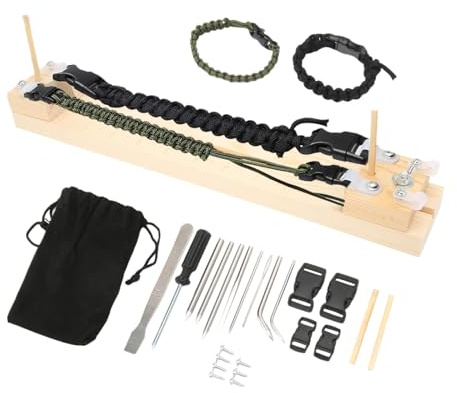 Jwthee Paracord-Armband-Set, Paracord-Vorrichtung, verstellbare Länge, Armband-Hersteller, Holzrahmen für Schmuckzubehör