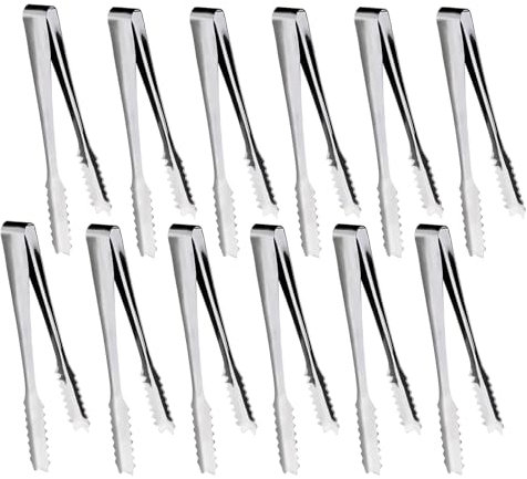 12 Pcs Mini Ice & Sugar Tongs for Serving Food