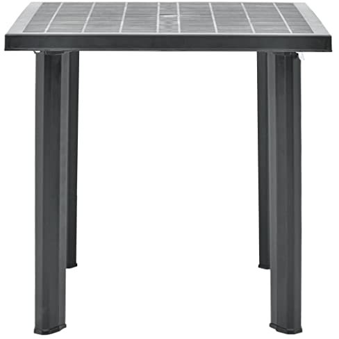 HETFTJN Garten Beistelltisch Balkontisch Klein Beistelltische Fürs Wohnzimmer Picknicktisch - Gartentisch Anthrazit 80 x 75 x 72 cm Kunststoff für Aufenthaltsraum Speisesaal Terrasse Garten
