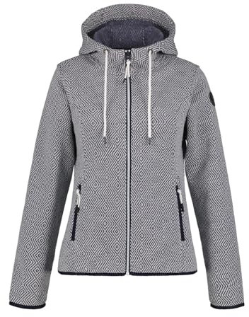 ICEPEAK Auen Midlayer für Damen mit Kapuze mit verschließbaren Taschen und Kapuze, Farbe:Dunkelblau, Größe:S