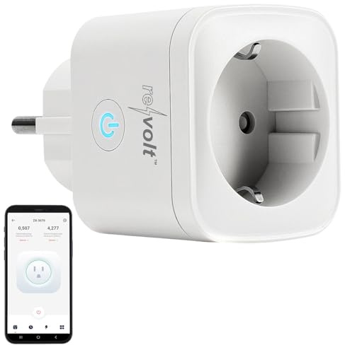 revolt WLAN Steckdose: Smarter Energiemess-Stecker für Akkuspeicher LIT-2150, WLAN, App,Timer (Solar Steckdose, Stromzähler PV, Smart)