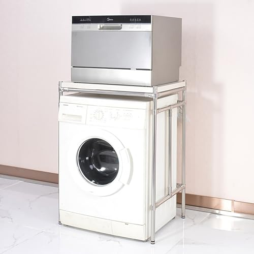 Étagère de Rangement à 3 étages pour Machine à Laver,Meuble Seche Linge,Superposition Lave Linge Seche Linge,Étagère Pour Machine À Laver,Construction En Acier Inoxydable(67*50*125cm/26*19.6*49in)