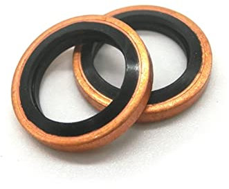 l'anneau d'étanchéité en o-ring en caoutchouc, Rondelle d'étanchéité rondelle collée joint en caoutchouc Nitrile métal rouge bague d'étanchéité en cuivre métrique M6/8/10/12/14/18/20/22-60 rondelles d