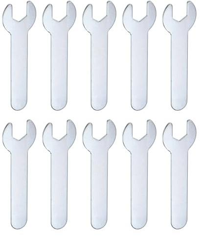 QUARKZMAN 10pcs Llave Pequeña Llave de Boca Abierta 10x70x1.5mm Métrica En Forma de U de Un Solo Extremo Llave Extra Delgada Cabeza Plana Galvanizada para Reparación de Automóviles