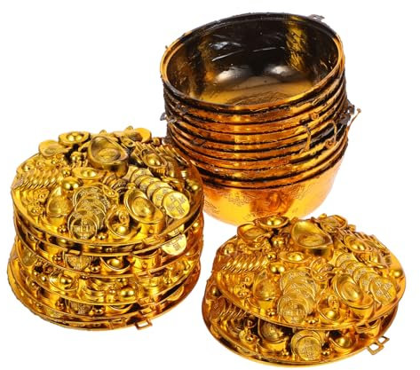 Vaguelly 10piezas Adorno Feng Shui Cuenco Dorado Prosperidad Decoración Para y De Accesorios Ceremoniales De Ritual